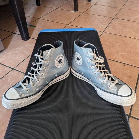 Converse Metallic Silver High-Tops - Picture 7 of 9